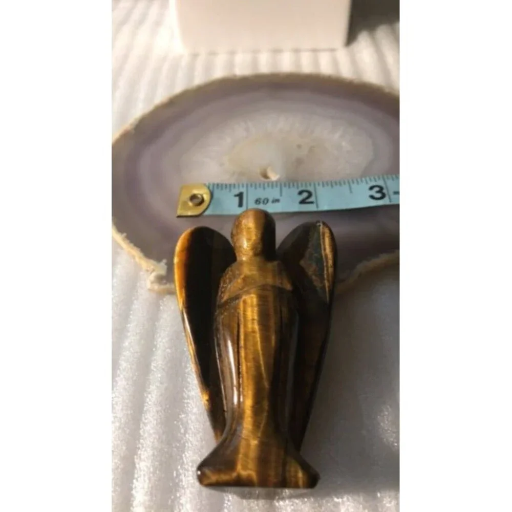 Beautiful Tiger Eye Angel Carving